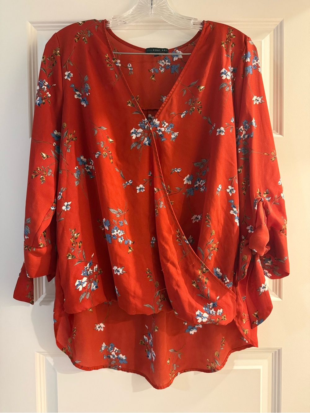 Red Floral Blouse